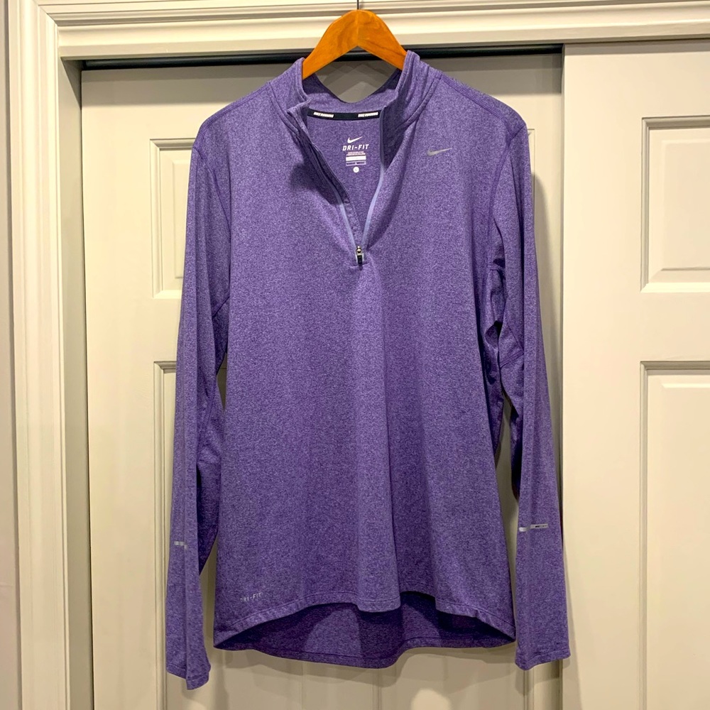Nike 1/4 zip pullover, size:L purple